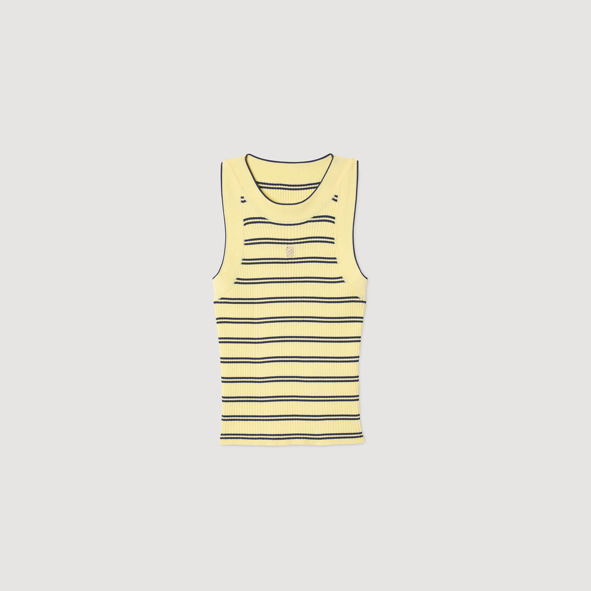 Striped knit vest top