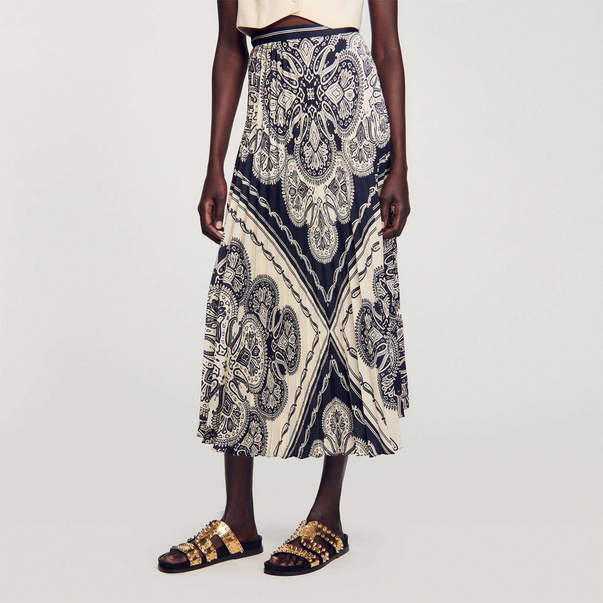 Floaty bandana-print maxi skirt