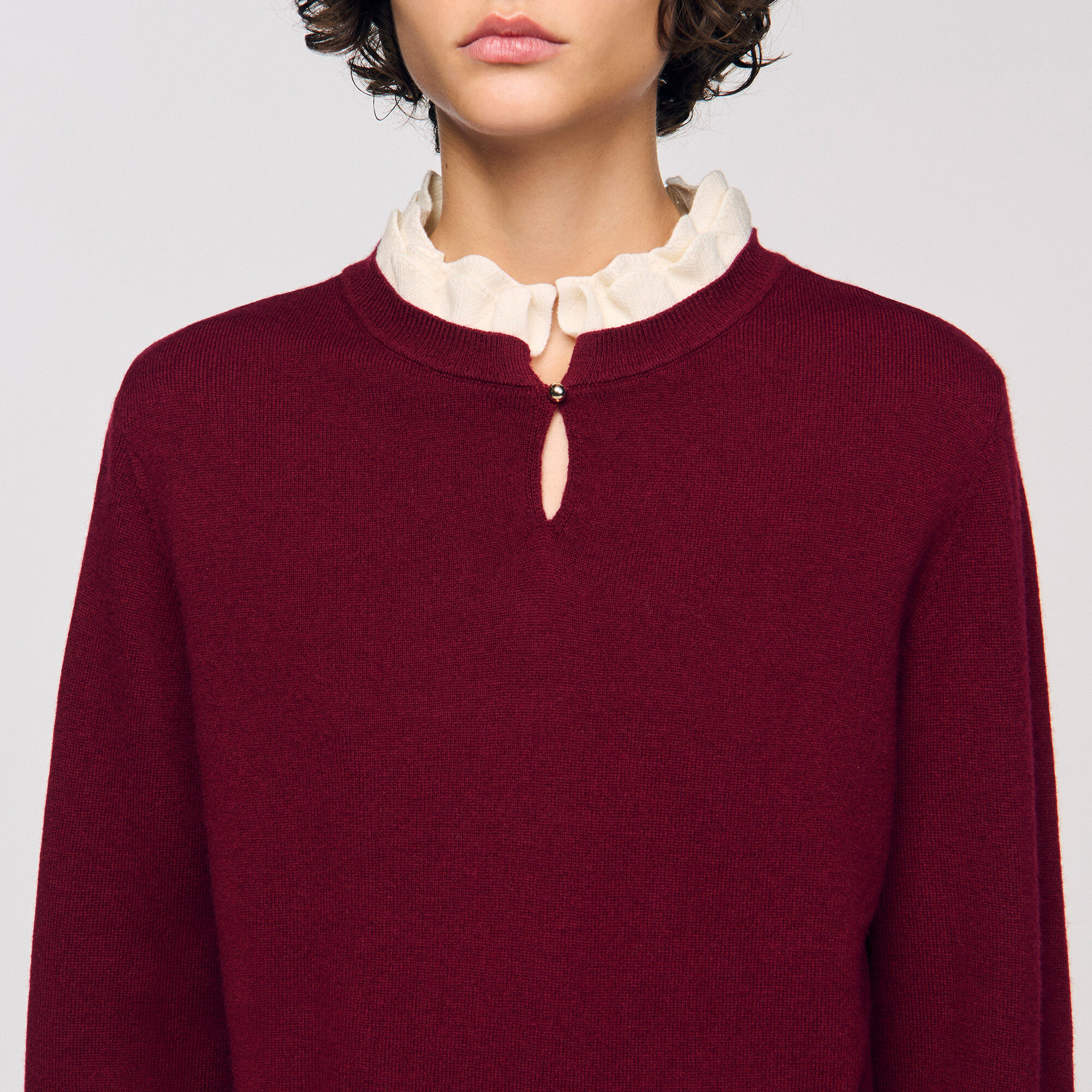 Ruffled-neck jumper