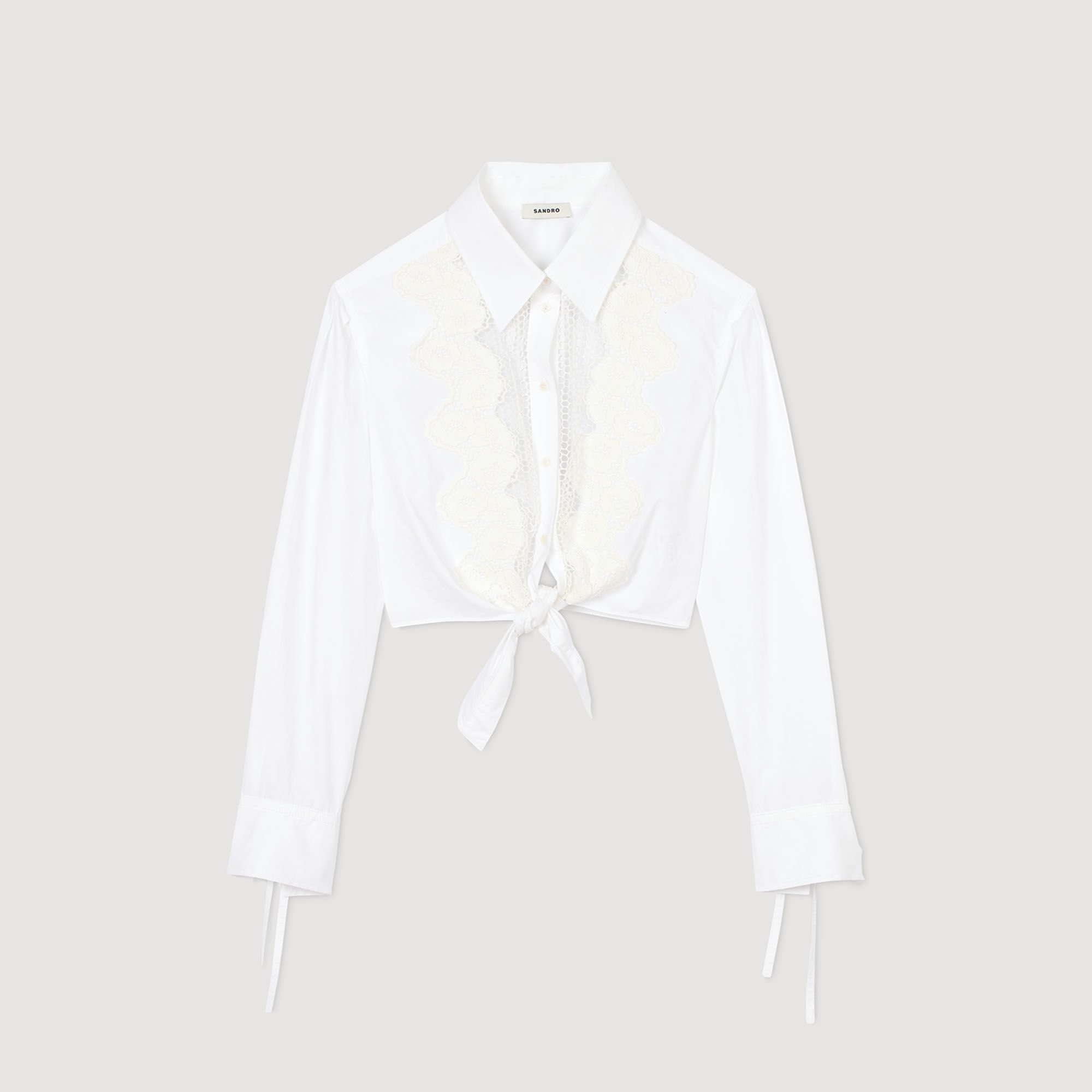 Lace bib shirt