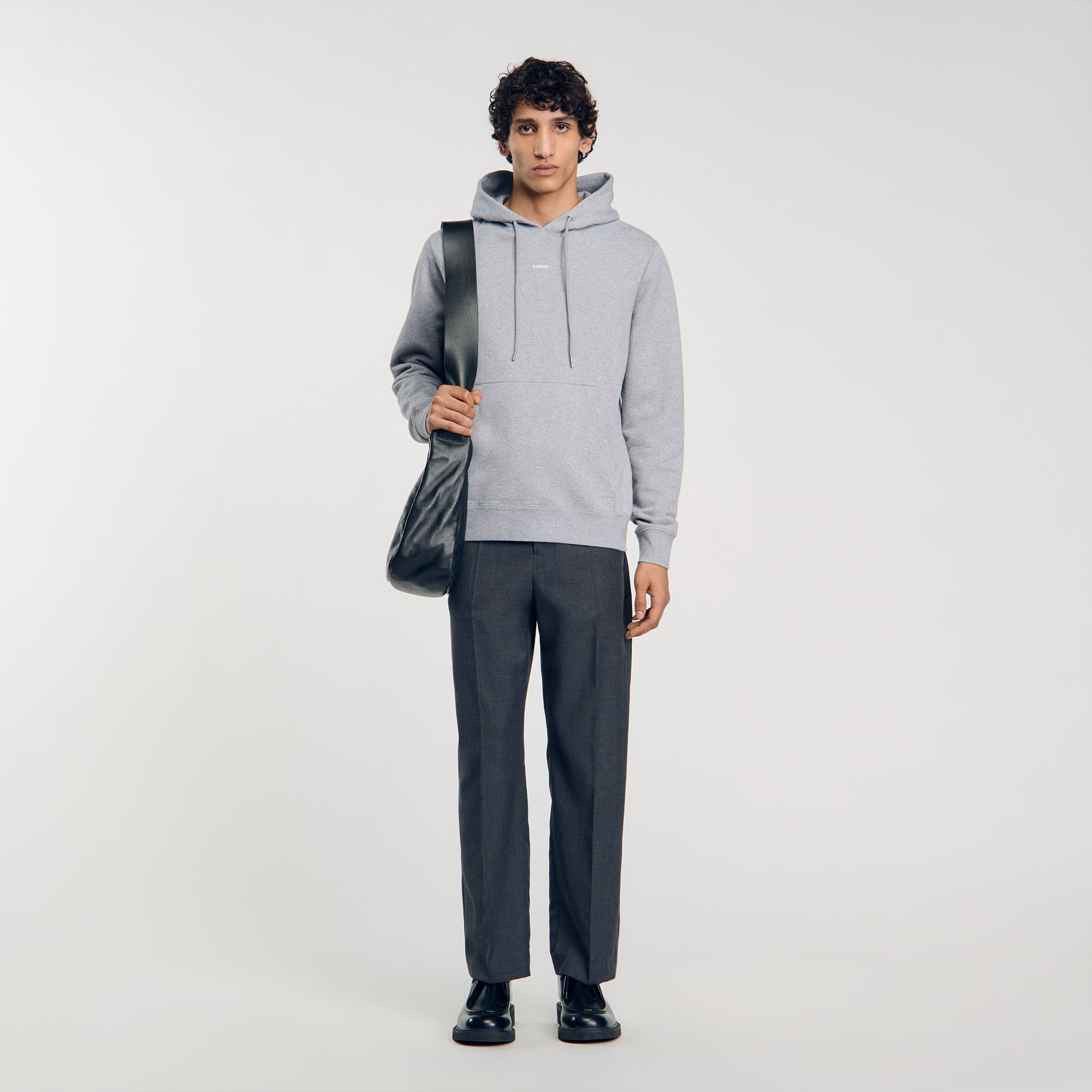 Sandro hooded sweatshirt with velvet insert shop