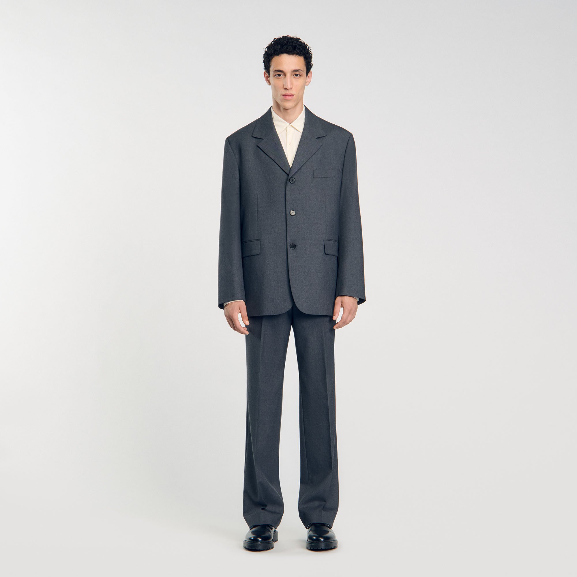 バイヤー厳選用品 Oversized suit jacket black / gray for Men | Sandro Paris スーツ