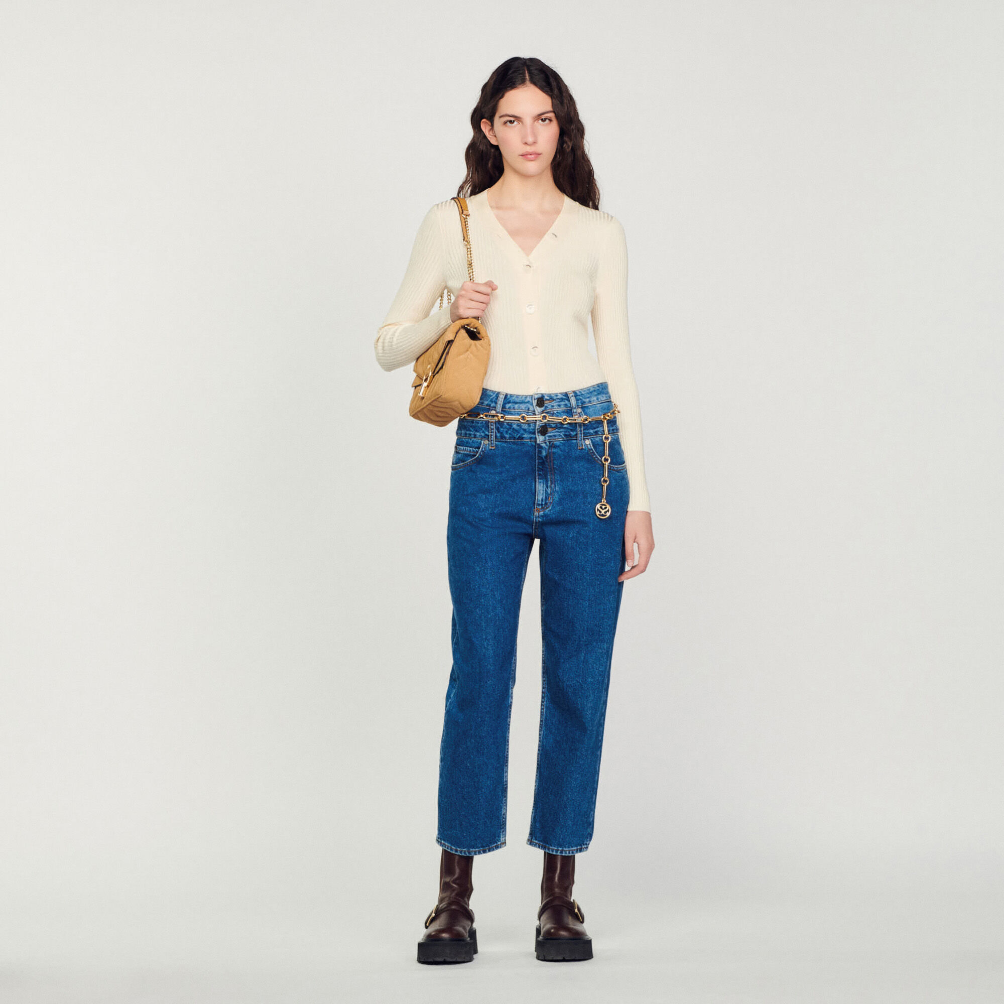 Cardigan in certified viscose Natural Sandro Paris