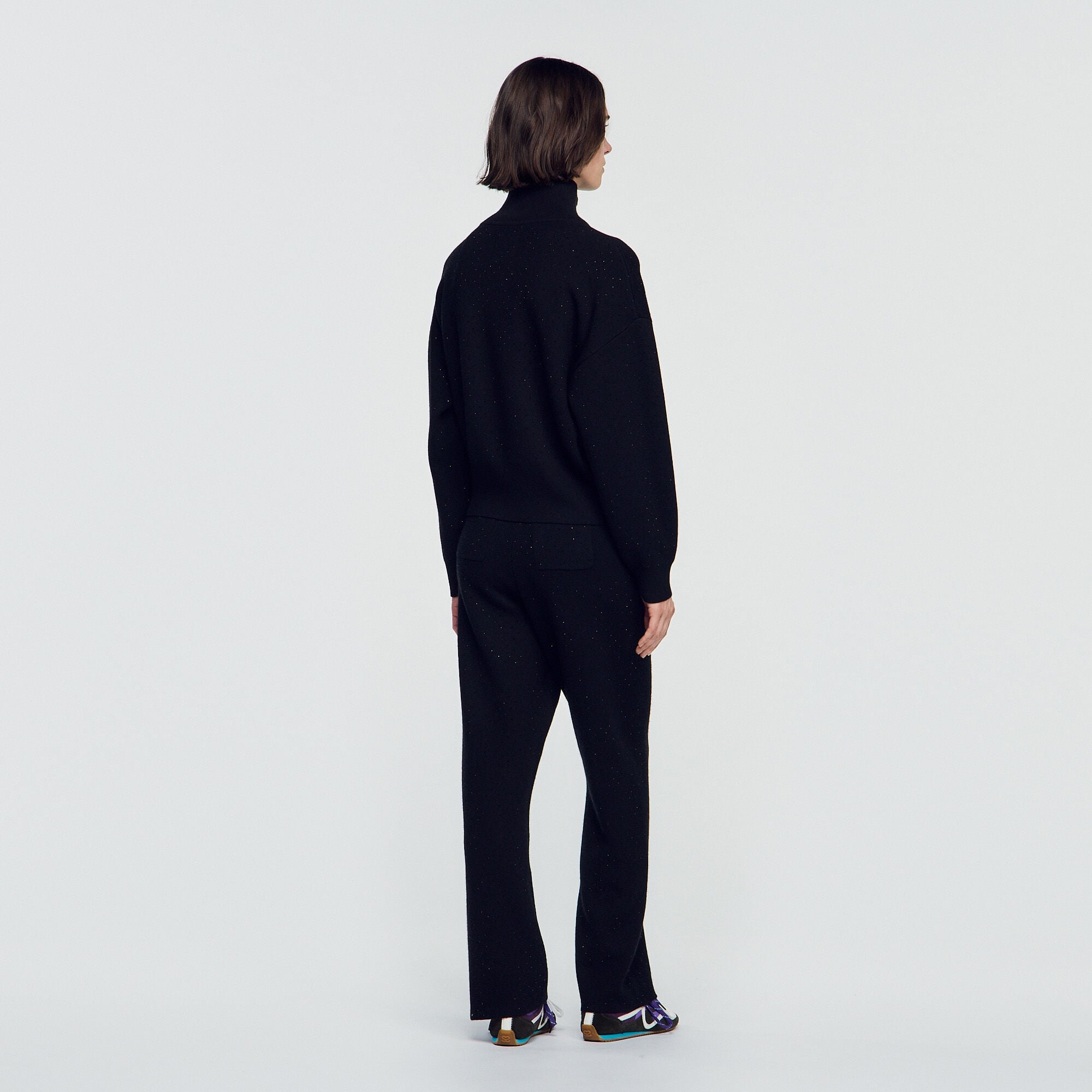 Standing collar strass cardigan - Women | Sandro