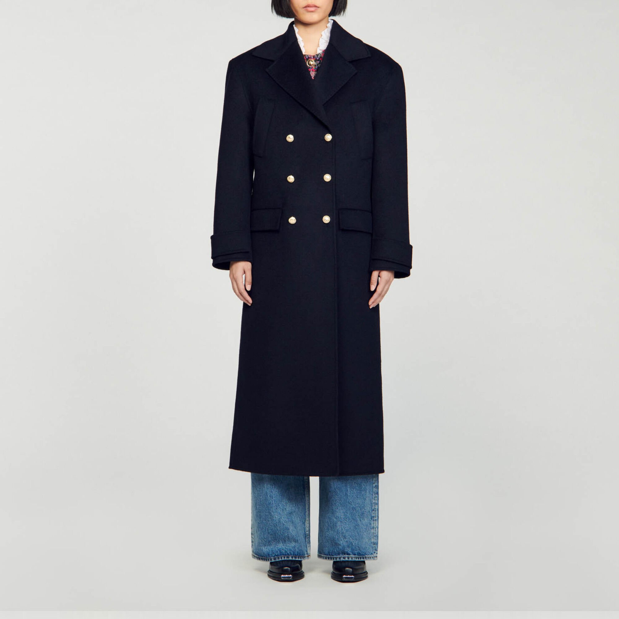 Long double-breasted coat