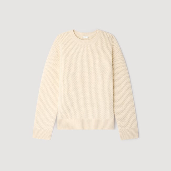 Honeycomb stitch wool jumper