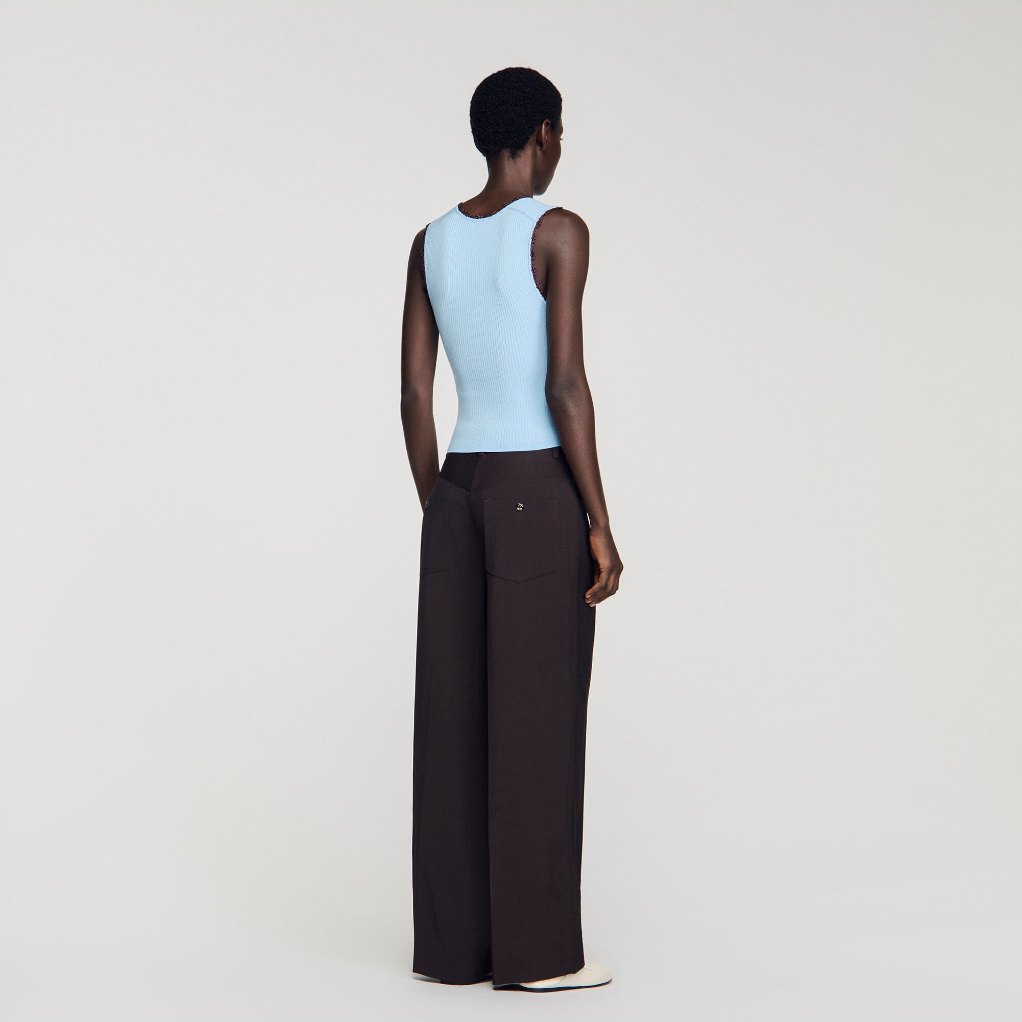 Crochet detail knit top