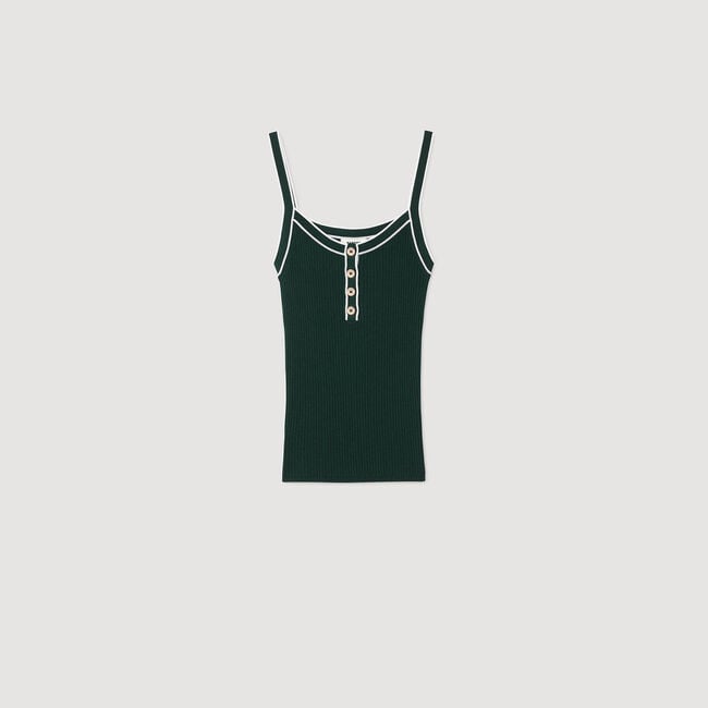 Two-tone knit vest top