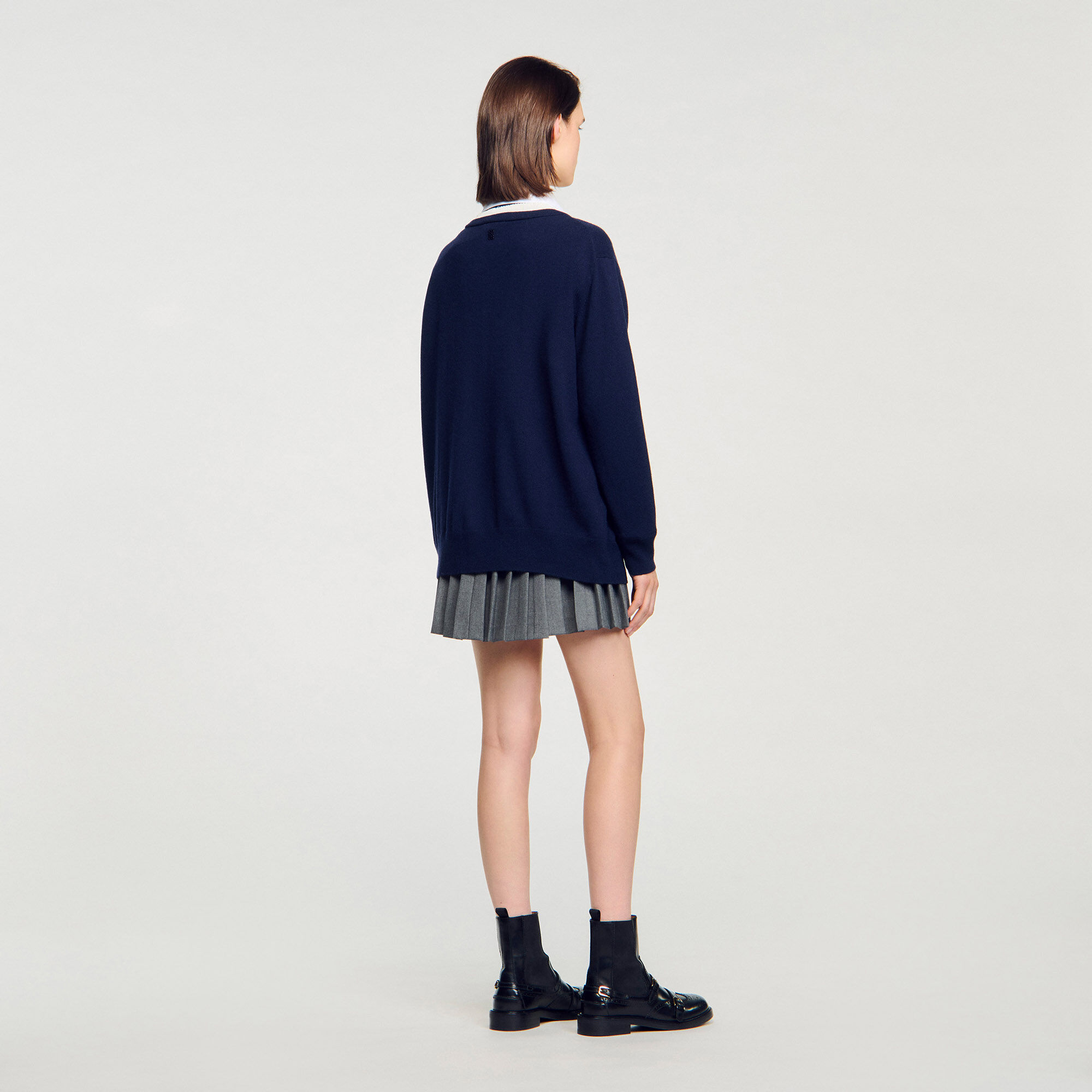 Long two-tone cardigan