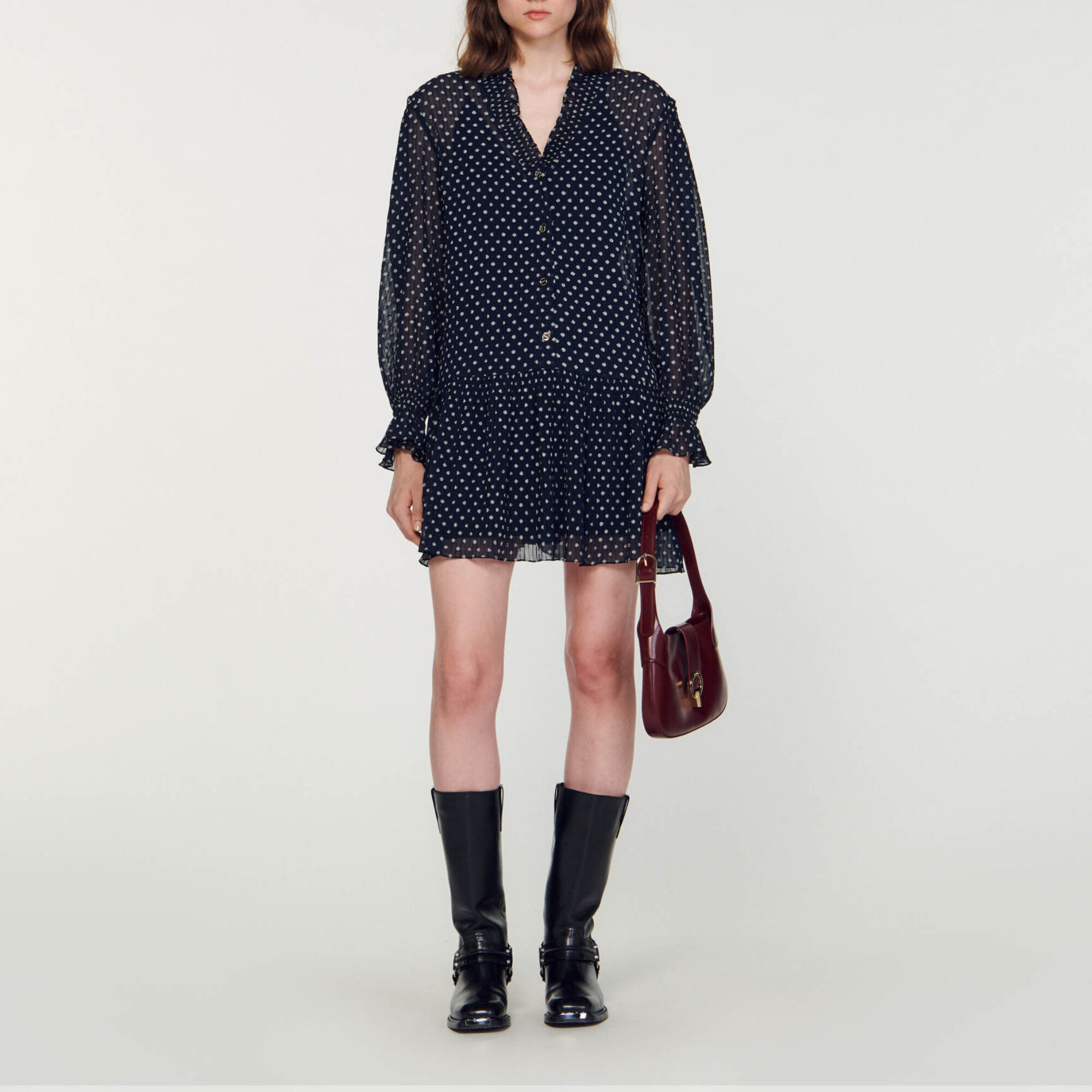 Sandro polka dot dress 2025
