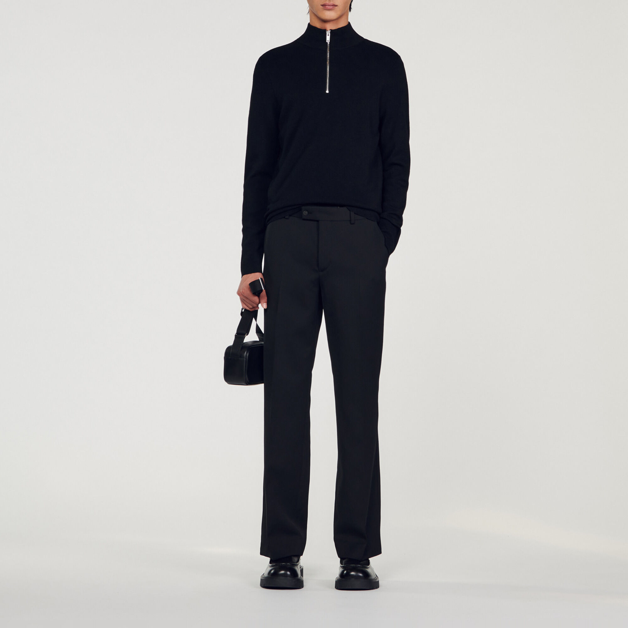 Black half deals zip jumper