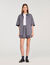 Oversized striped rhinestone shirt