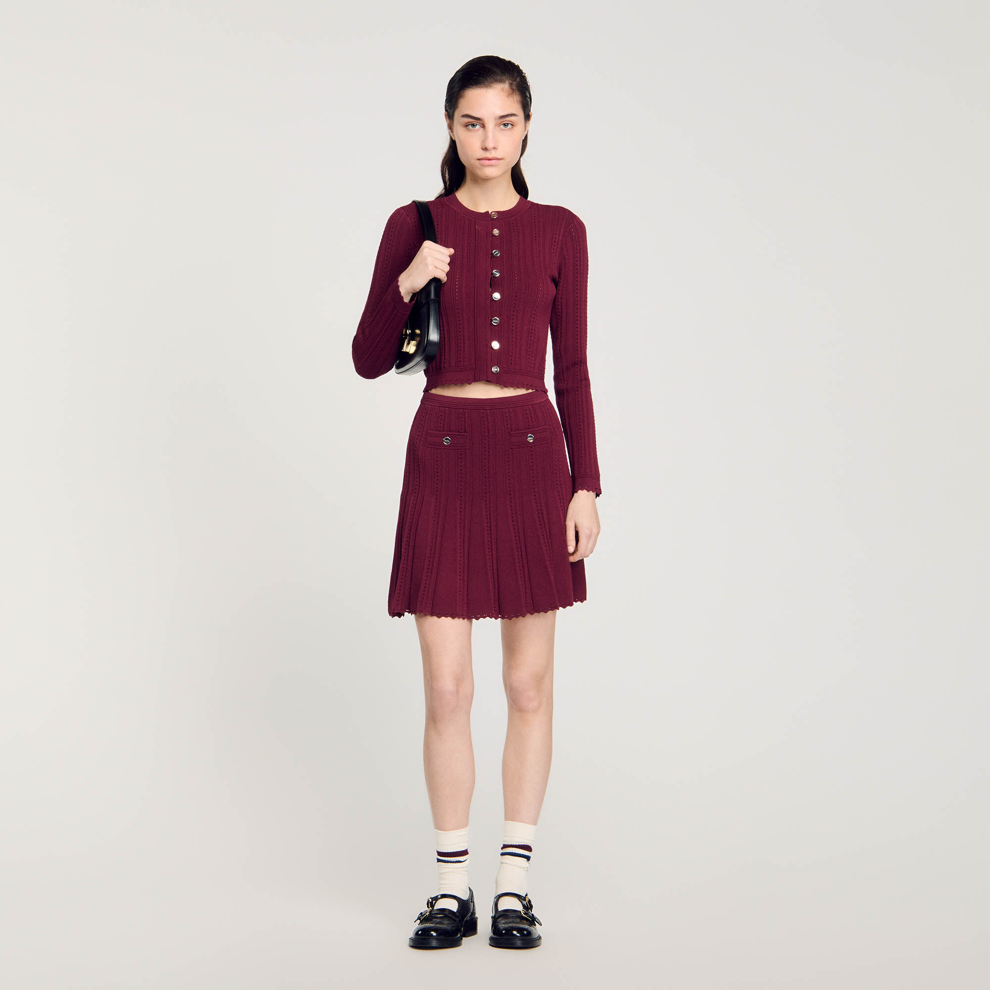 Sandro red cardigan top