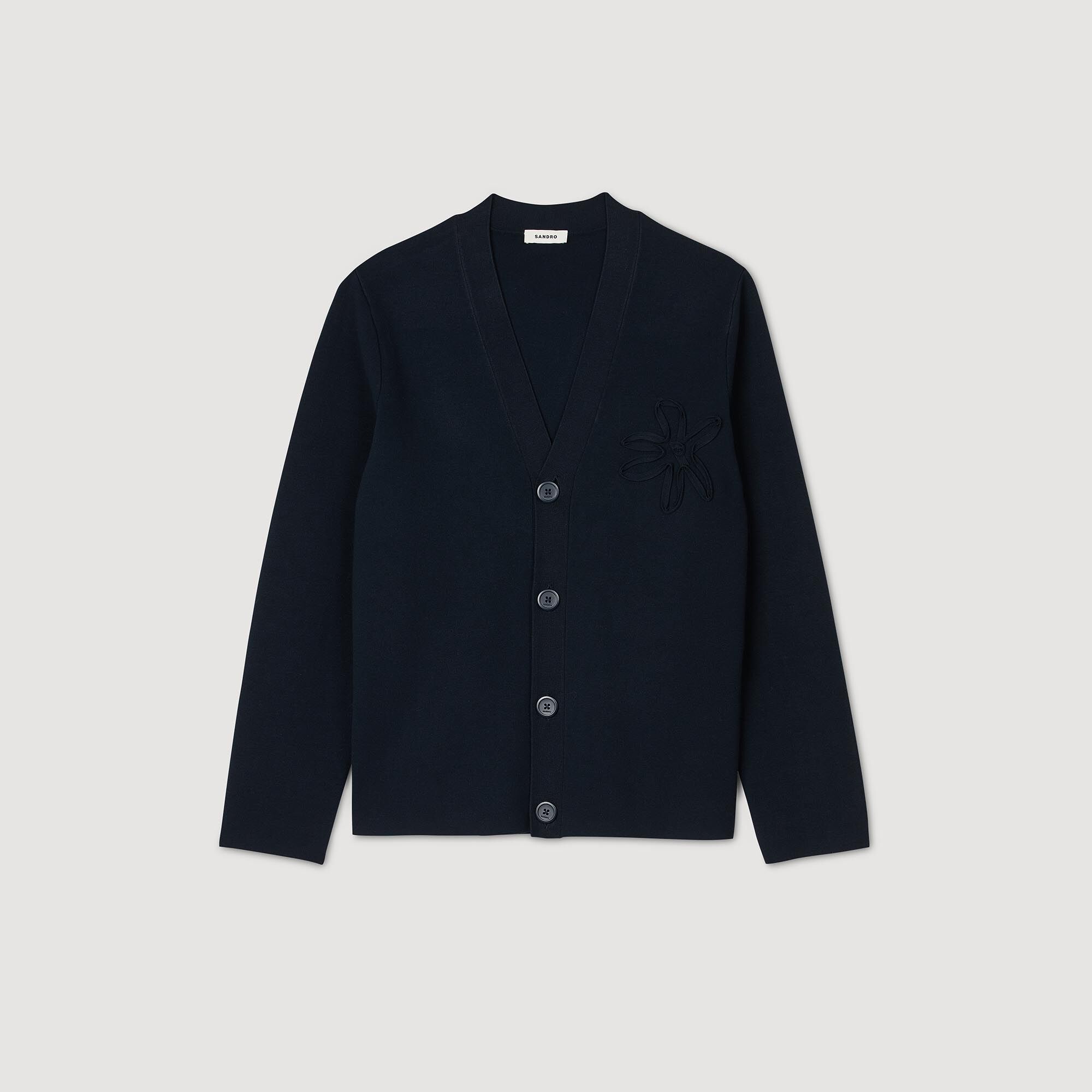 Sandro cardigan with embroidery on the back sale