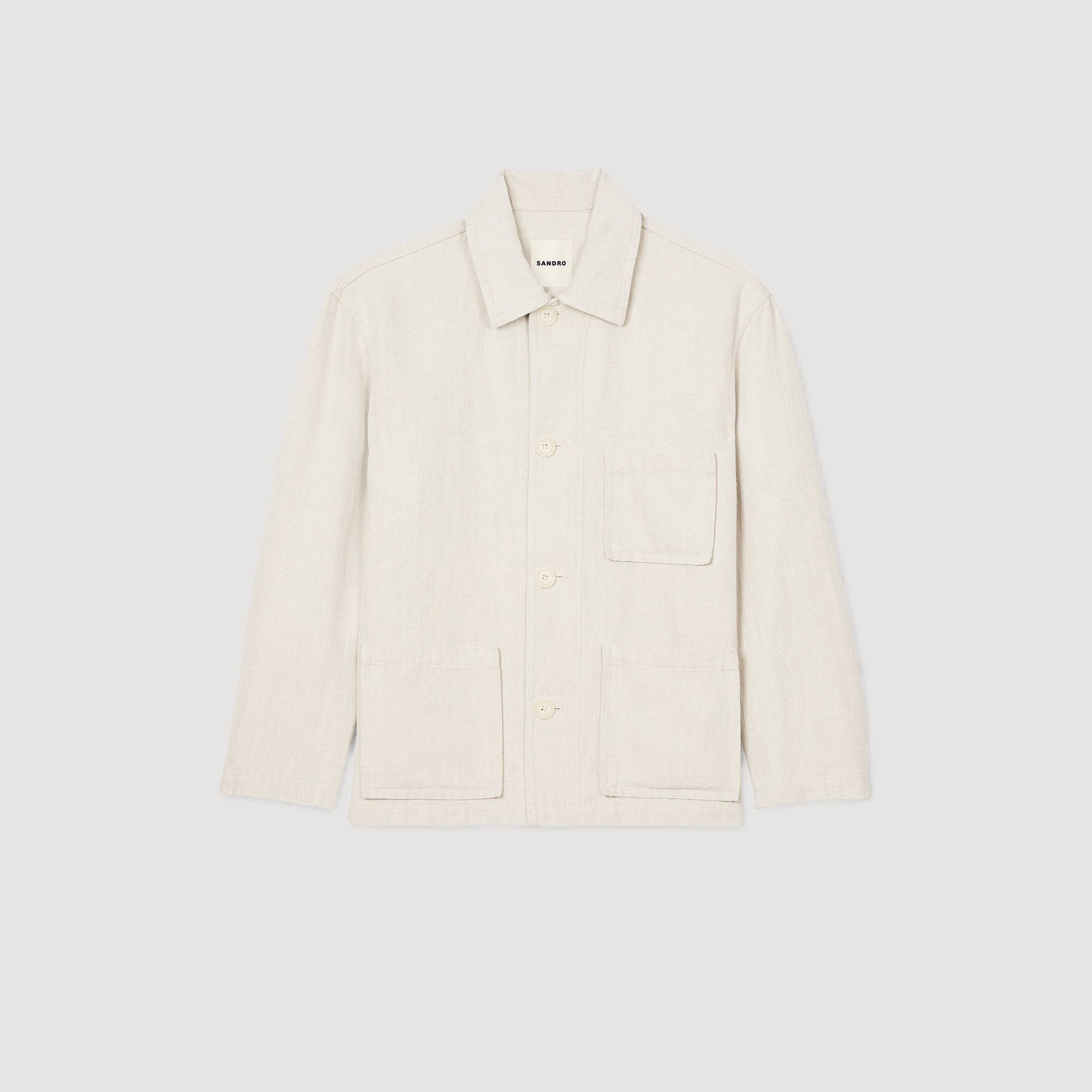 Worker jacket white / beige for Men | Sandro Paris