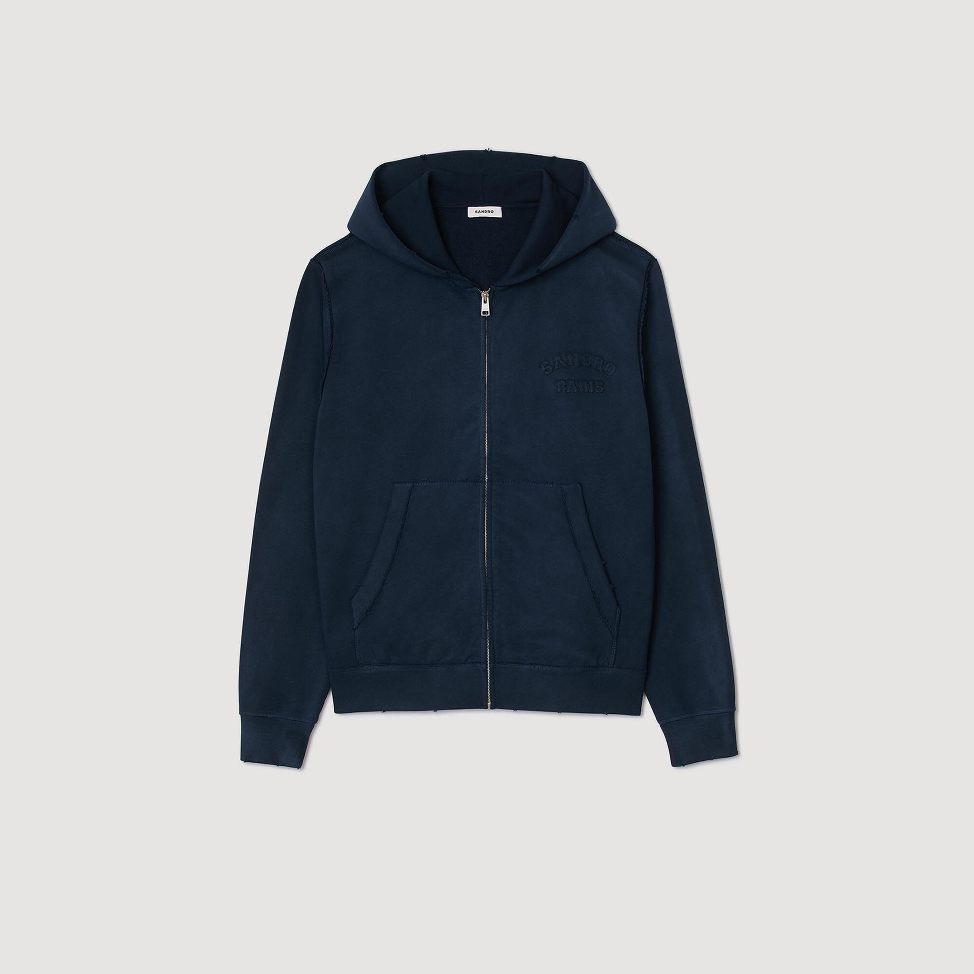 フランス発 Sandro 爽やかブルー! フード付き ロゴ入 スウェット Sweatshirts | Men | Sandro-paris.com