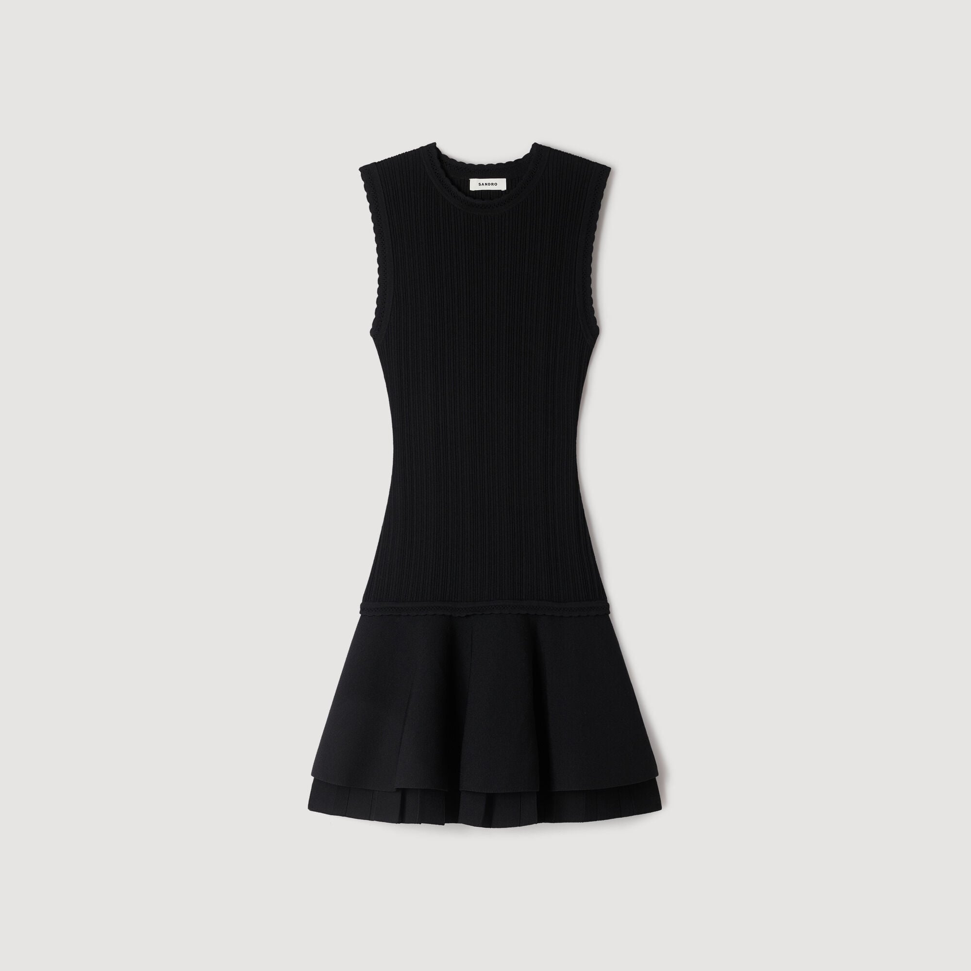 Short knit dress with ruffles