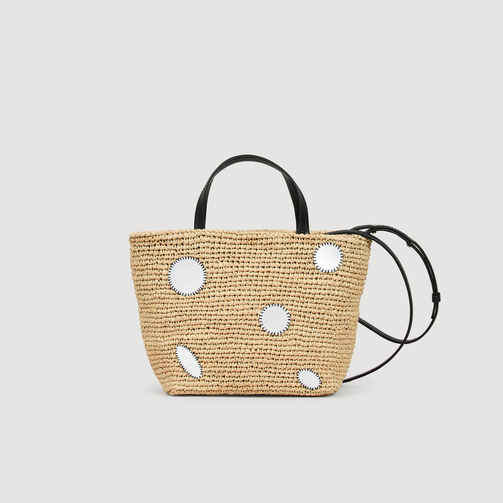 Raffia basket bag