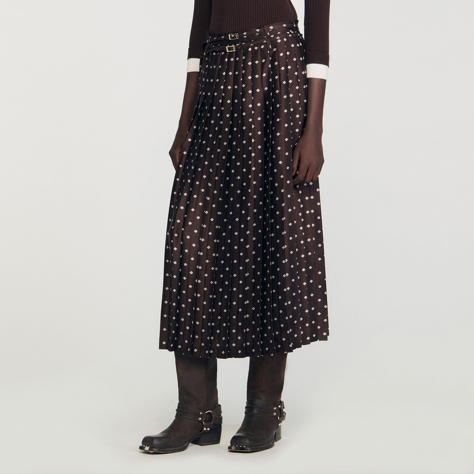 Scarf print maxi skirt
