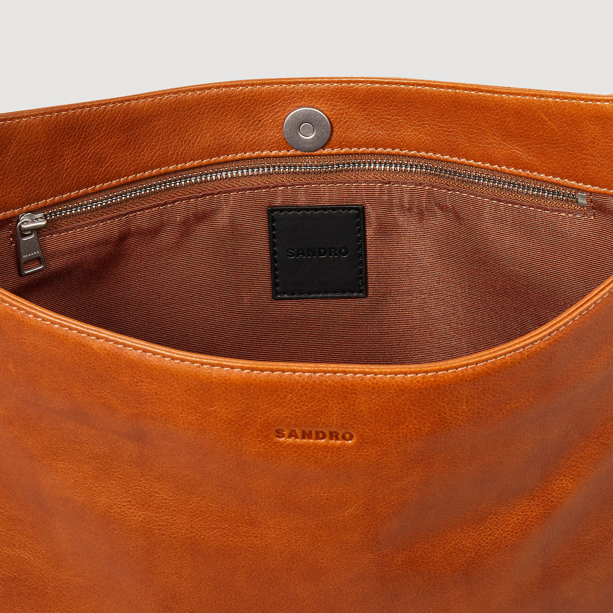 Grained leather shoulder bag