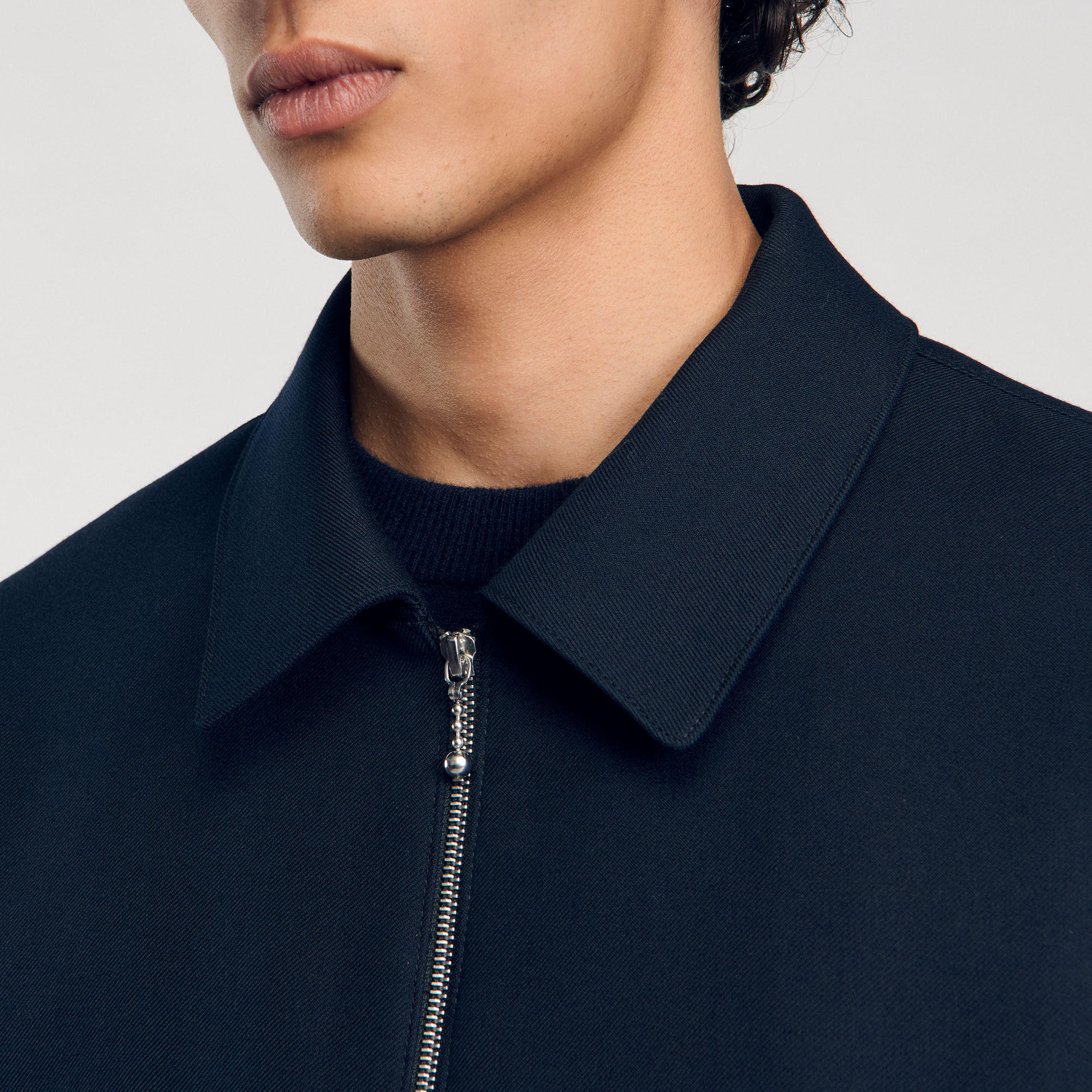 SANDRO ネイビー ジャンパー・ブルゾン ジャケット・アウター