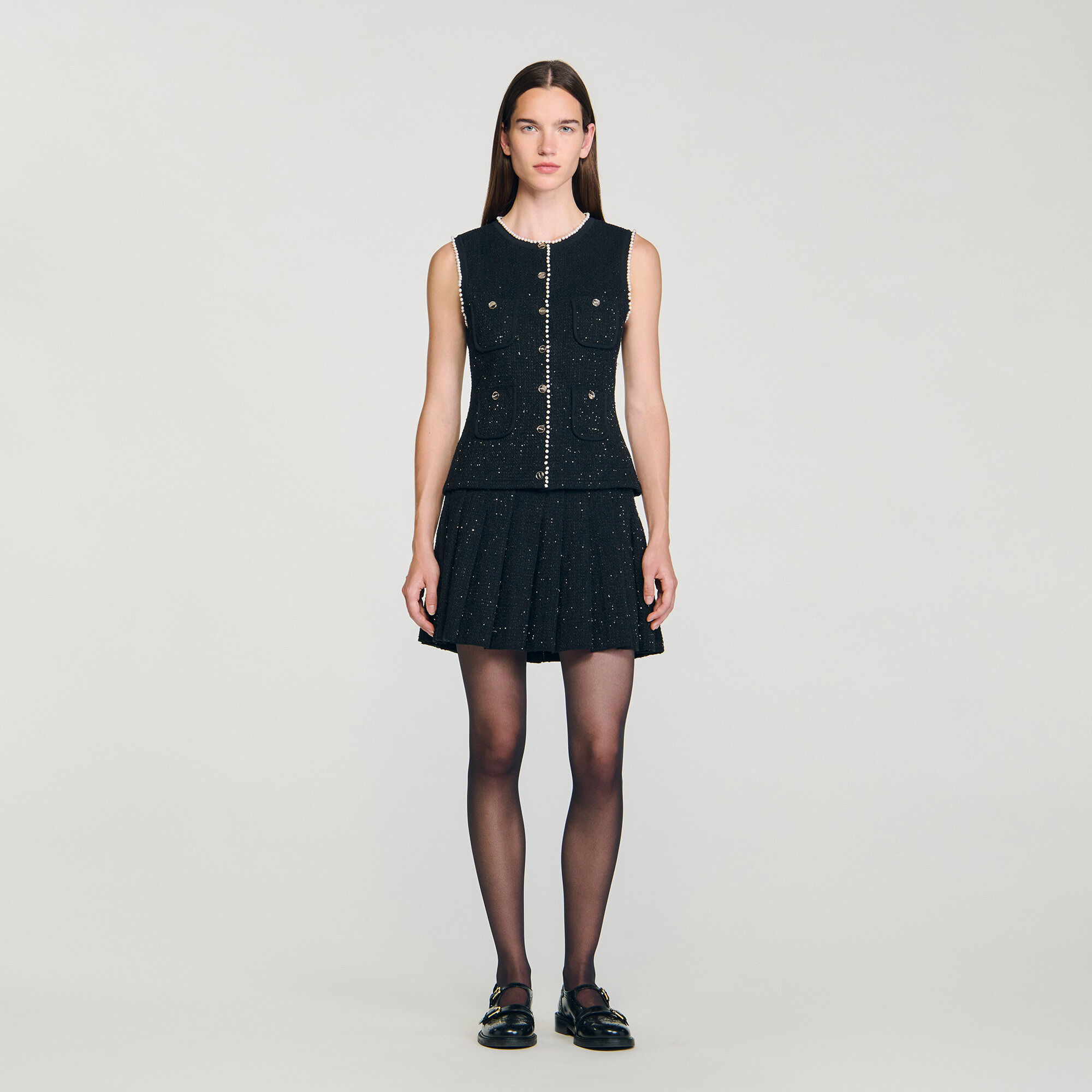 Decorative tweed waistcoat