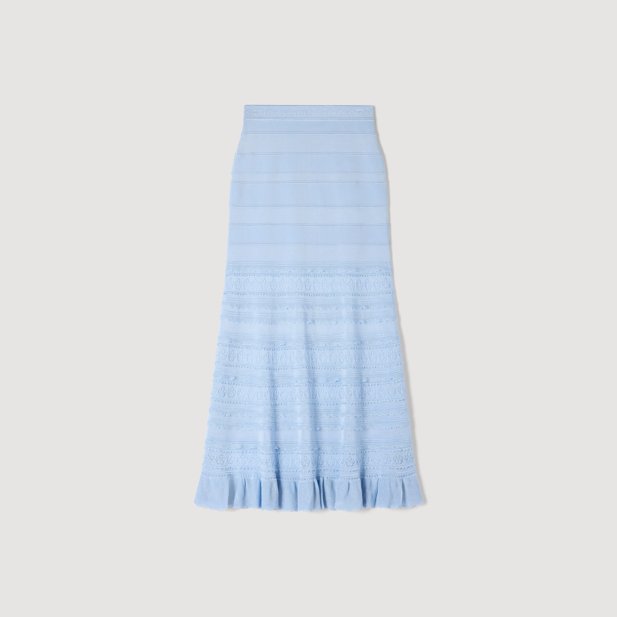 Pointelle knit maxi skirt
