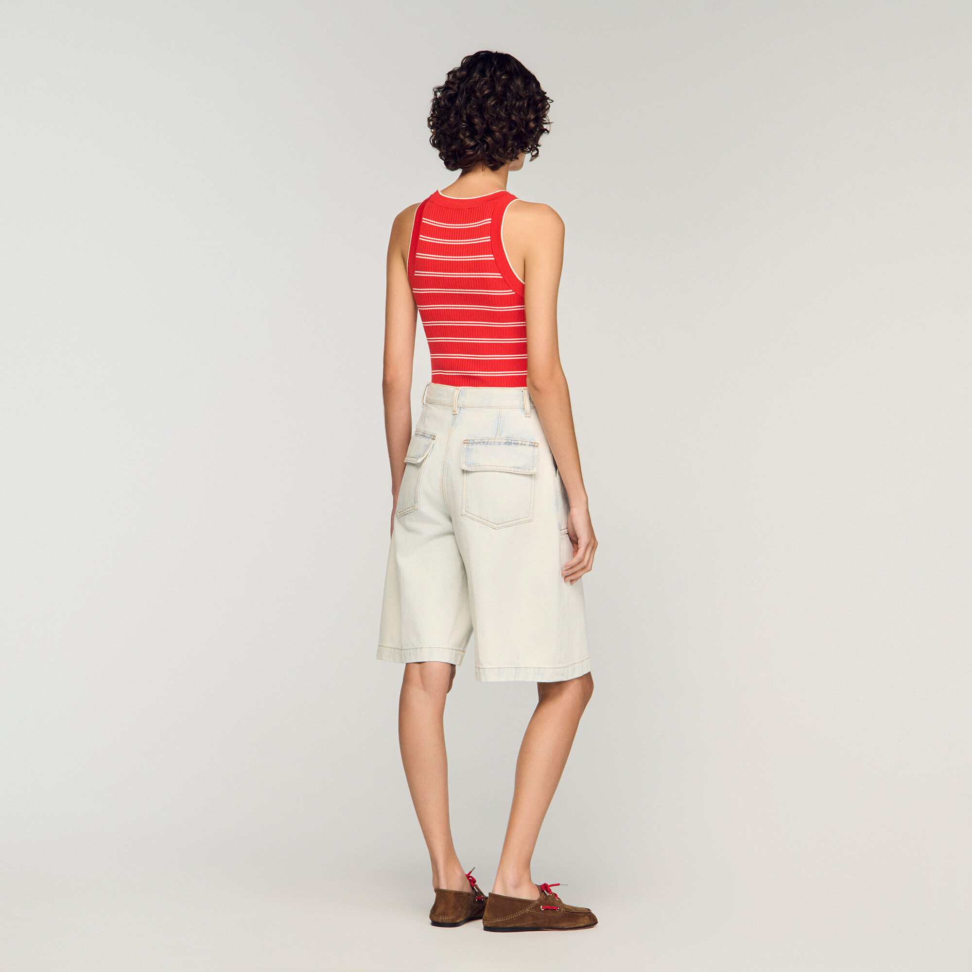 Washed denim Bermuda shorts