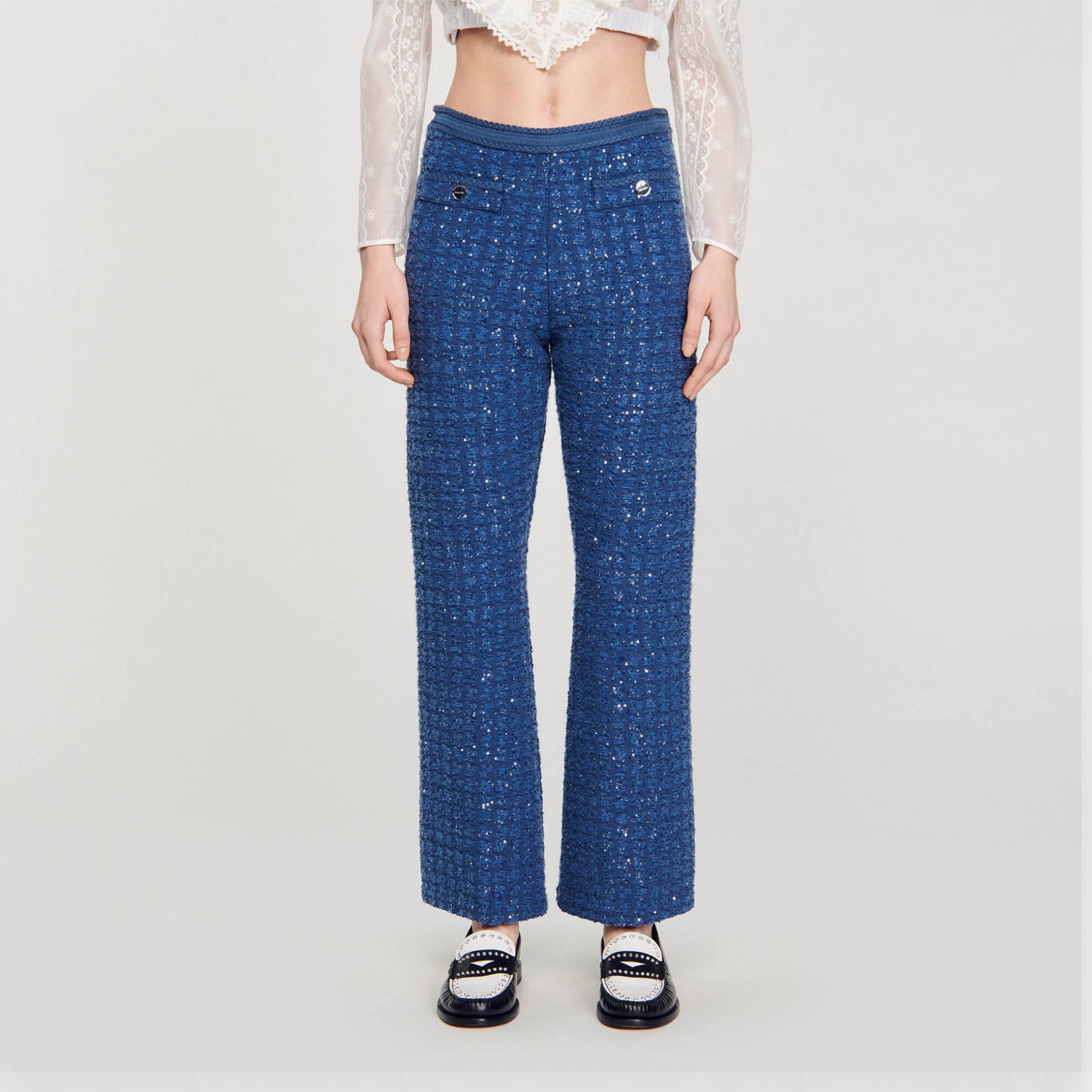 Decorative knit trousers