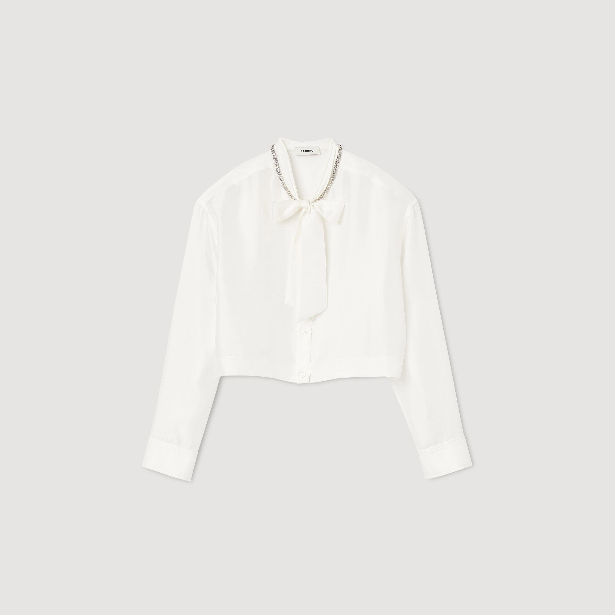 Cropped silk shirt