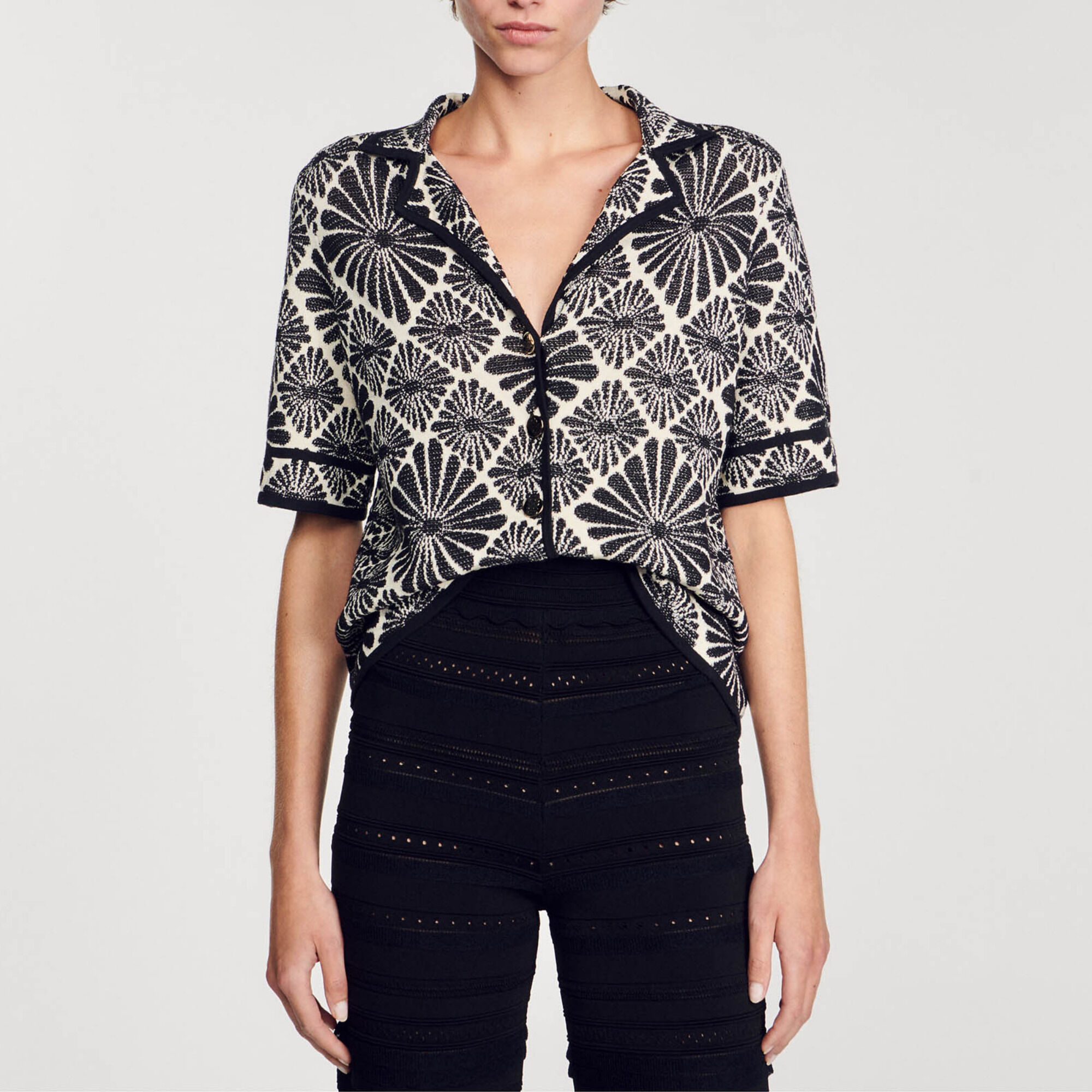 Floral jacquard cardigan