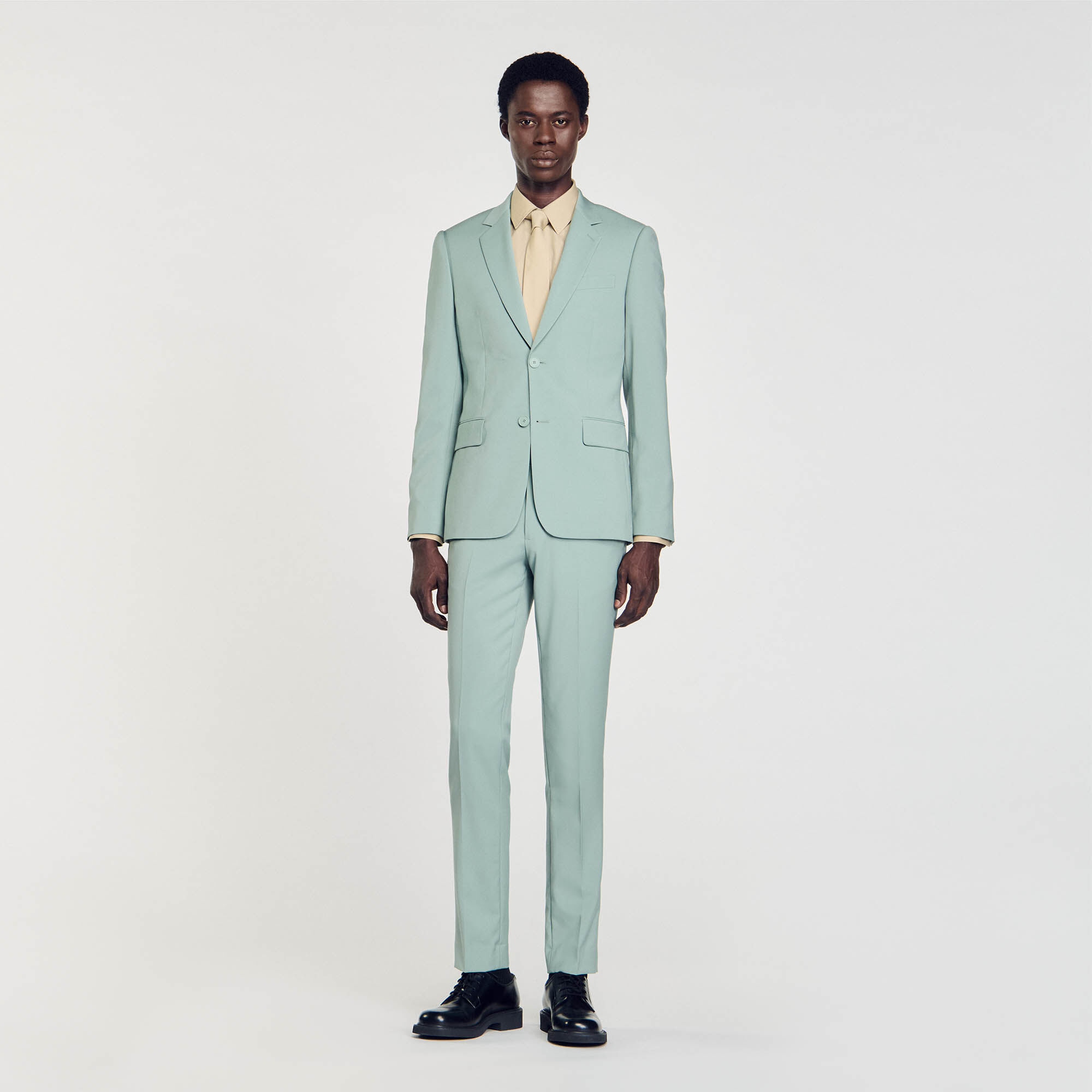 Wool suit jacket green for Men Sandro Paris