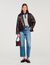 Jumper with denim collar