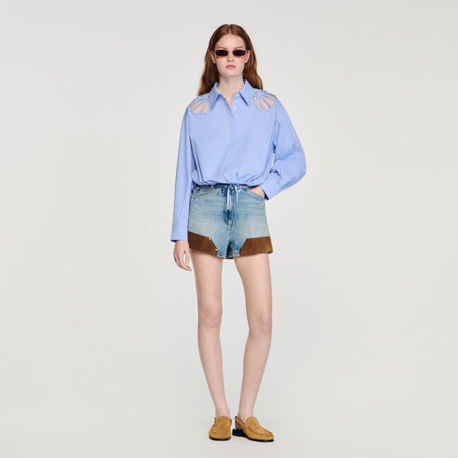 Embroidered cotton shirt
