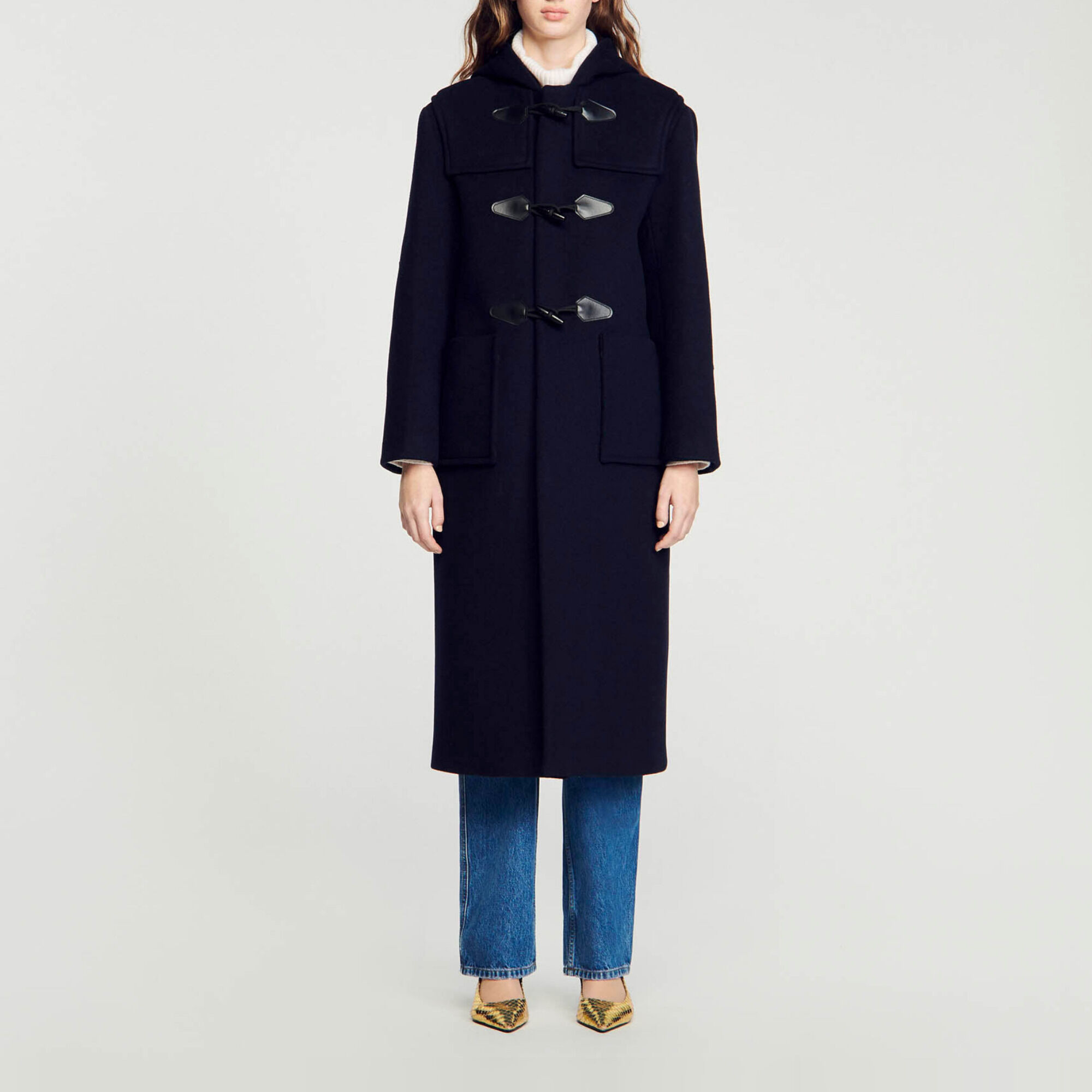Long duffle coat blue For Women | Sandro Paris