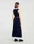 Long two-tone knit skirt