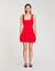 Short knit dress with ruffles