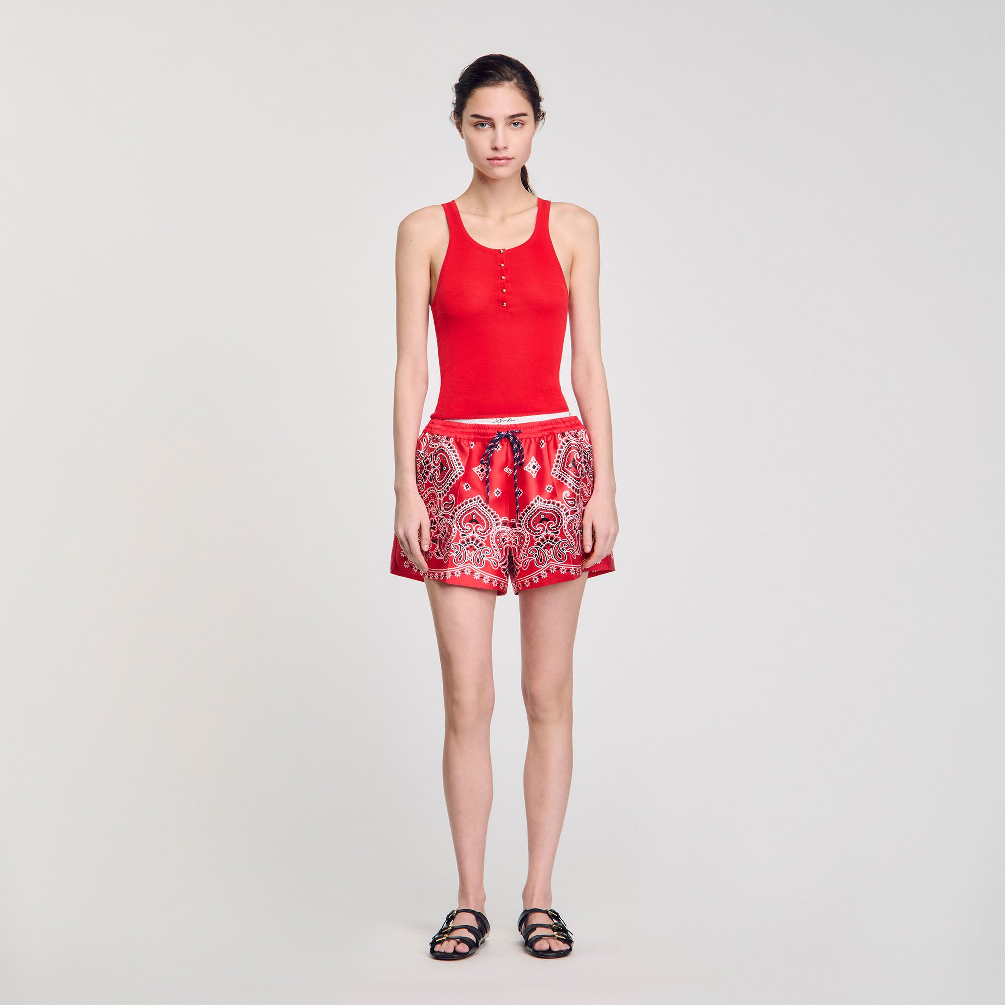Rib knit vest top