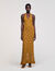 Long knit dress with fringes