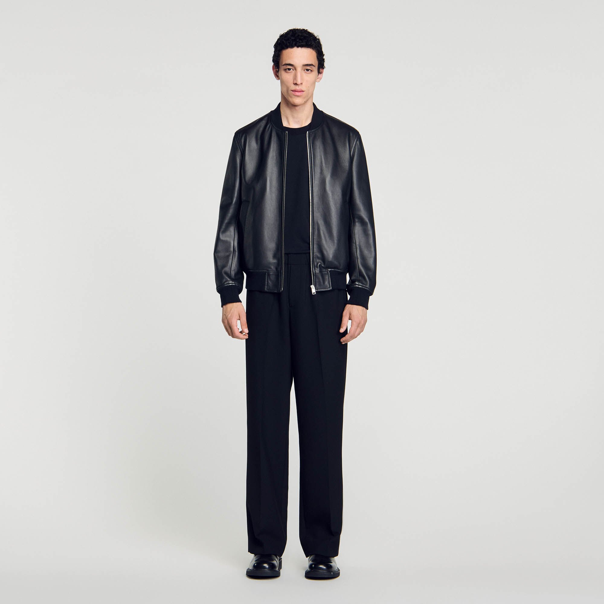 Sandro paris leather jacket clearance