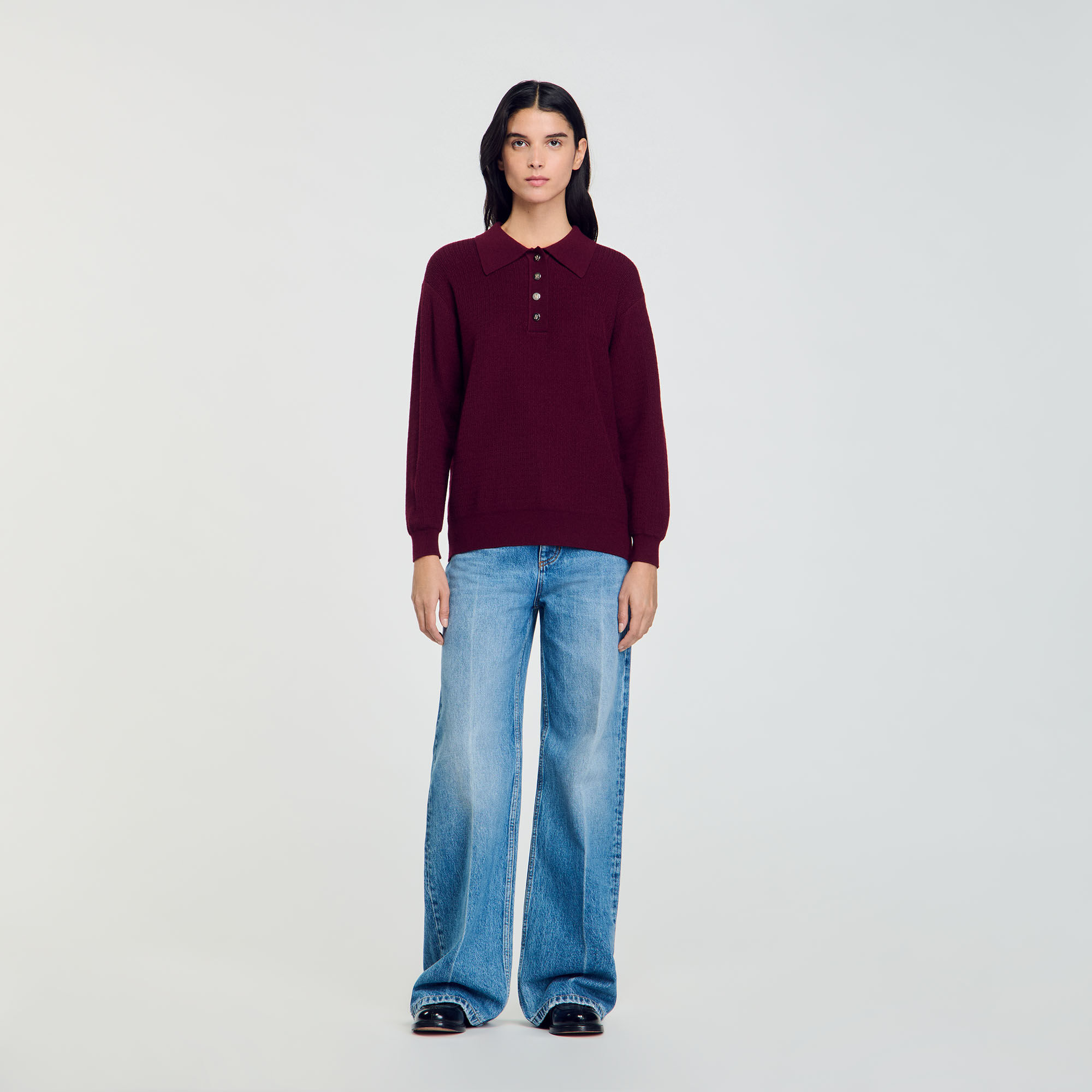 Sandro red sweater new arrivals