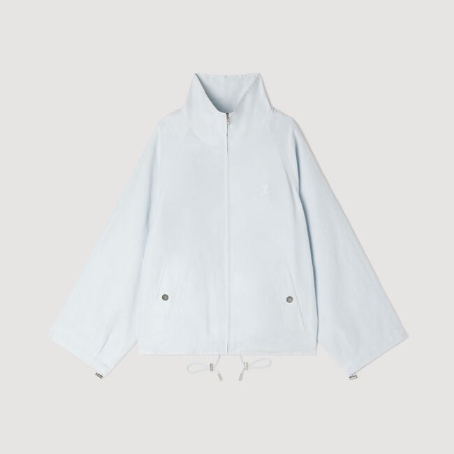 Embroidered collar oversized jacket