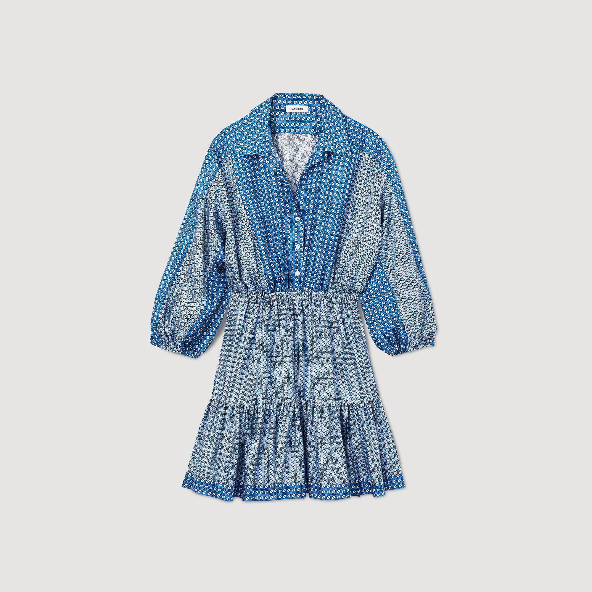 Short tie-print dress