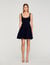 Short dress with rhinestone neck