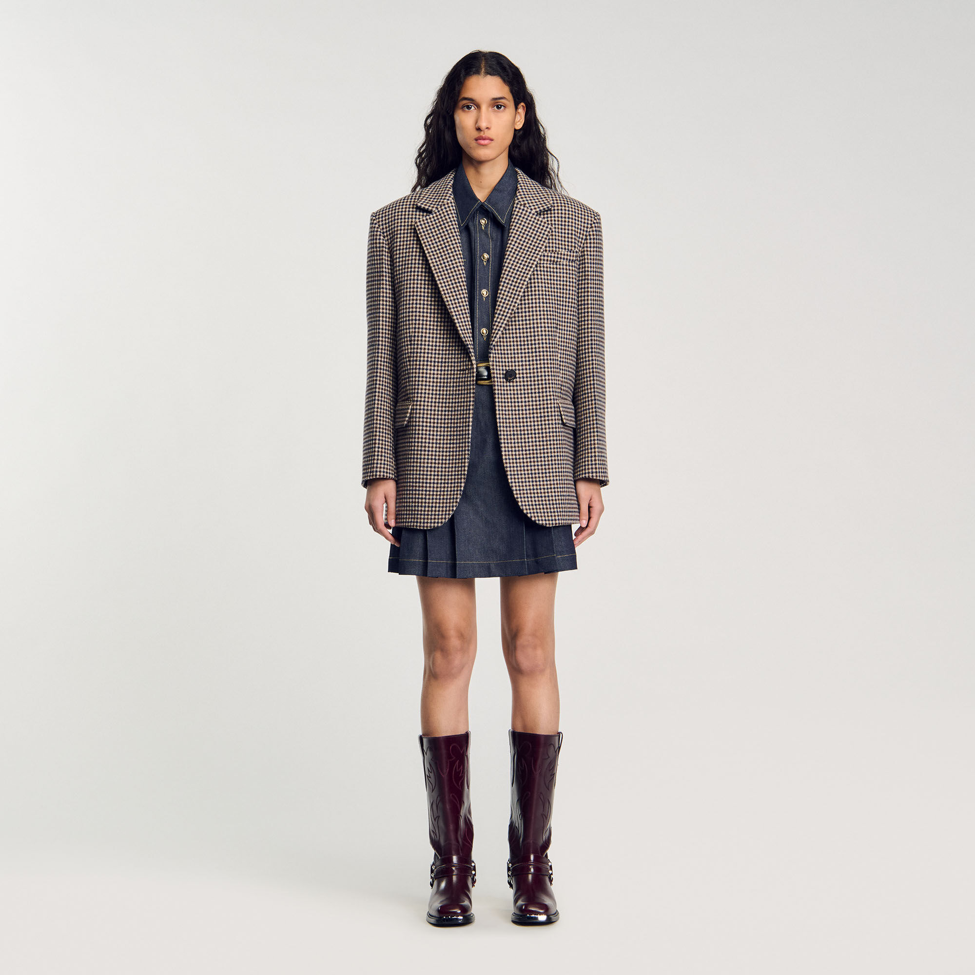 Small check suit jacket