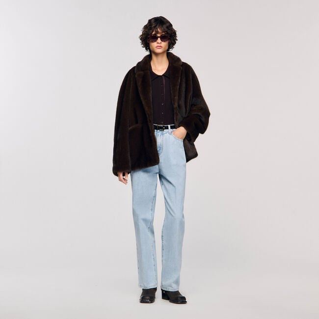 Faux fur coat jacket