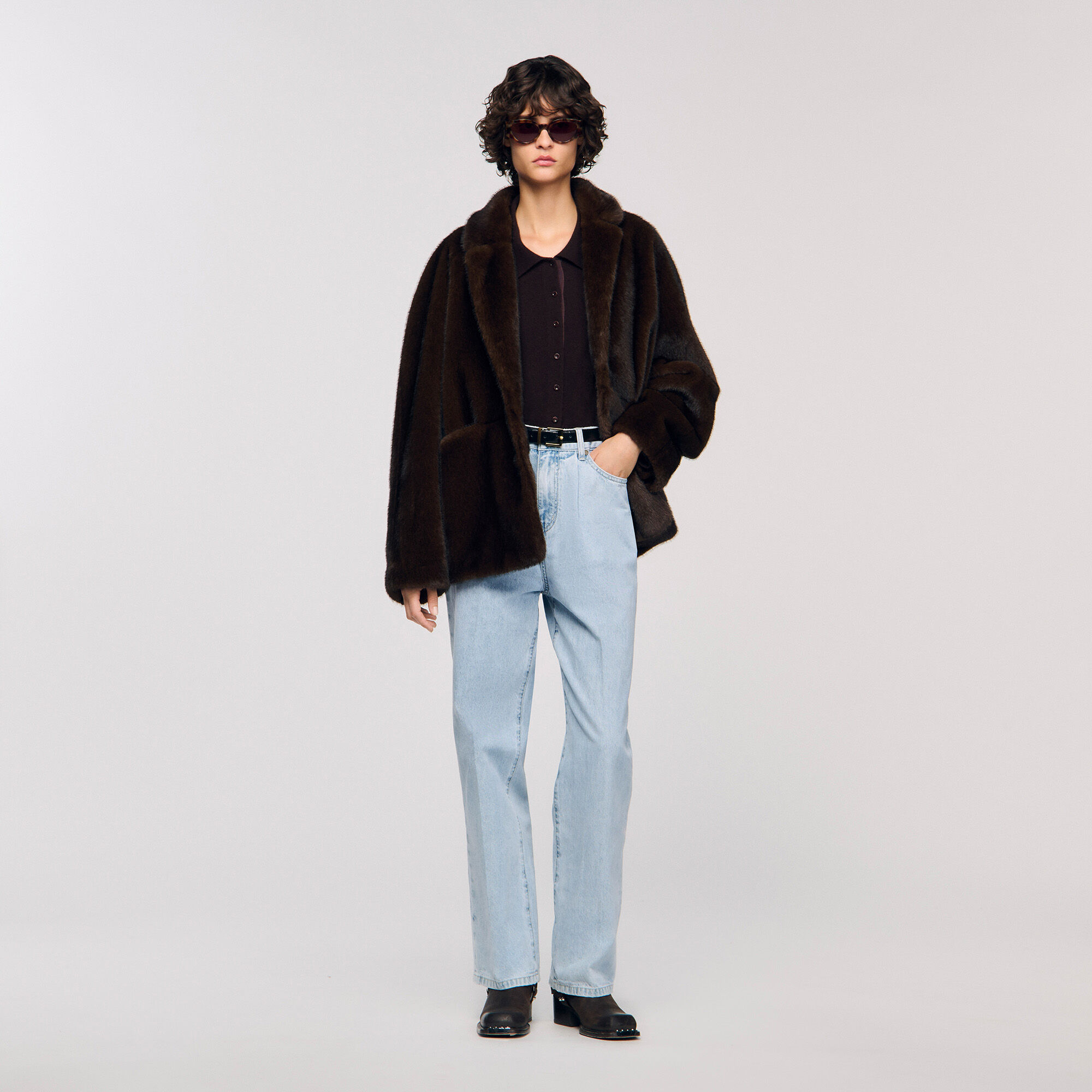 Faux fur coat jacket Faux fur coat jacket