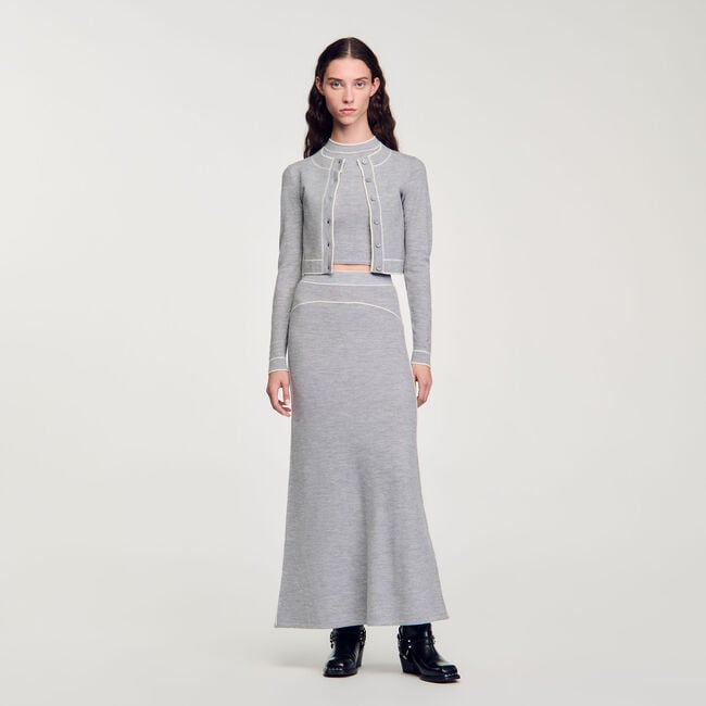 Long wool skirt