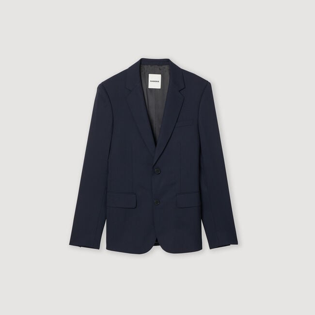 Stretch wool suit jacket
