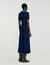 Denim collar knit maxi dress